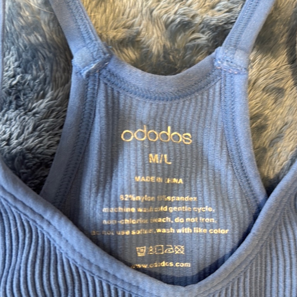 Blue and Yellow Ribbed Tank Tops - Picture 4 of 5